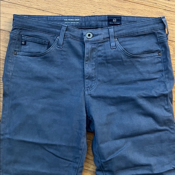 AG Adriano Goldschmied The Prima Crop Mid Rise Cigarette Crop Slate Blue Jeans - Picture 3 of 10